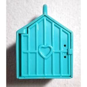 Vintage 1994 Kid Kore Dollhouse Teal Dog Kennel Carrier Doghouse Pet Carrier